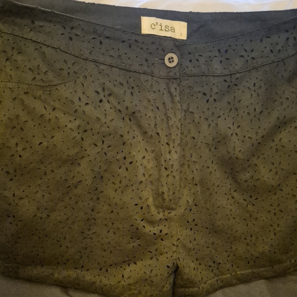 C'isa EUC High Waist Green Casual Shorts-Waist:14" Rise:9"